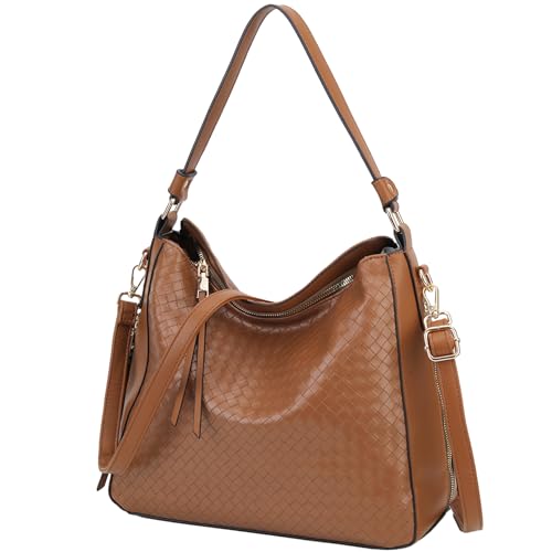 VX VONXURY Handtaschen Damen, Pu Leader Schultertasche Mittelgroß Hobo Bag für Frauen, Elegant Umhängetaschen Shopper Geldbörse mit Abnehmbarem Riemen von VX VONXURY