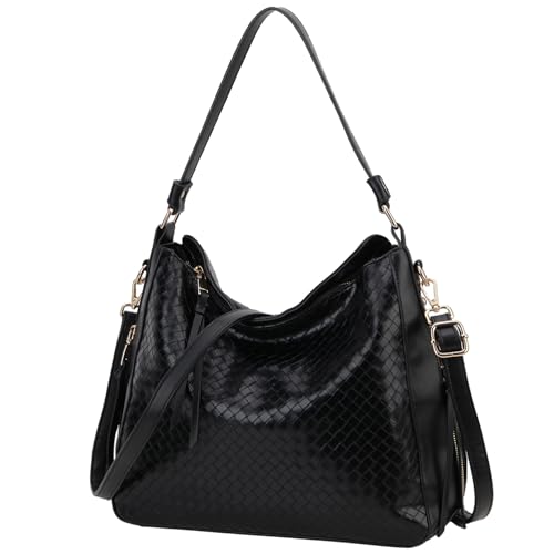 VX VONXURY Handtaschen Damen, Pu Leader Schultertasche Mittelgroß Hobo Bag für Frauen, Elegant Umhängetaschen Shopper Geldbörse mit Abnehmbarem Riemen von VX VONXURY