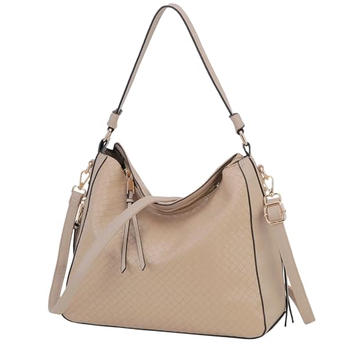 VX VONXURY Handtaschen Damen, Pu Leader Umhängetaschen Mittelgroß für Frauen, Elegant Schultertasche Hobo Bag mit Abnehmbarem Riemen von VX VONXURY