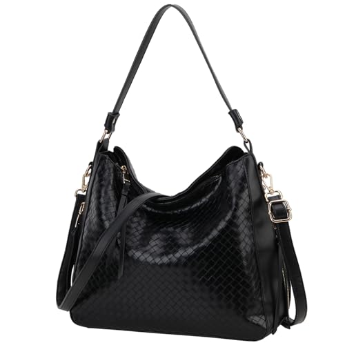 VX VONXURY Handtaschen Damen, Pu Leader Umhängetaschen Mittelgroß für Frauen, Elegant Schultertasche Hobo Bag mit Abnehmbarem Riemen von VX VONXURY