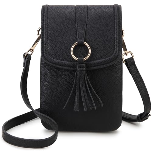 VX VONXURY Handy Umhängetasche Damen Klein, PuＬeder Handytasche mit Reißverschluss, Crossbody Bag Geldbörse zum Umhängen von VX VONXURY