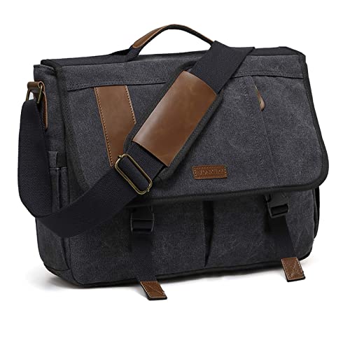 VX VONXURY Umhängetasche Herren & Damen, Canvas Messenger Bag 15.6 Zoll Laptop Crossbody Tasche für Arbeiten Schule Geschäft von VX VONXURY