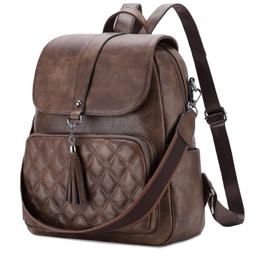 VX VONXURY Rucksack Damen Klein, Elegant Cityrucksack Rucksackhandtaschen 2 in 1 Kleiner Vegan Leder Backpack Anti-Diebstahl Reiserucksack für Schule Freizeit Reisen Arbeit von VX VONXURY
