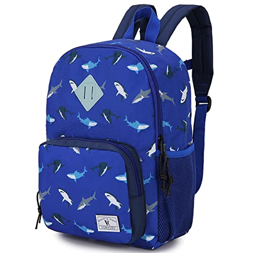 VX VONXURY Schulrucksack, Convertible Vorschule Kleinkind Jungen Bookbag Passt A4 Ordner (Blue Shark) von VX VONXURY