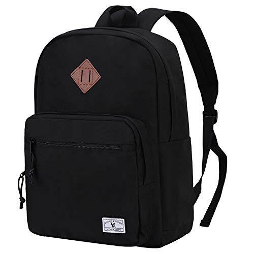 VX VONXURY Schulrucksack Damen Herren, Leichter College-Rucksack, Wasserabweisend 15.6 Zoll Laptop Daypack Tagesrucksack für Teenager Jungen und Mädchen Reisen Arbeit Schwarz von VX VONXURY