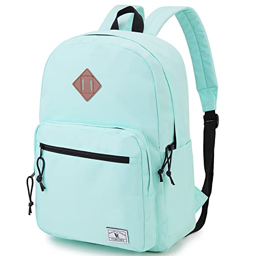 VX VONXURY Schulrucksack Damen Herren, Leichter College-Rucksack, Wasserabweisend 15.6 Zoll Laptop Daypack Tagesrucksack für Teenager Jungen und Mädchen Reisen Arbeit Minzgrün von VX VONXURY