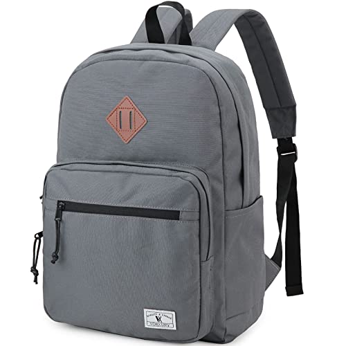 VX VONXURY Schulrucksack Damen Herren, Leichter College-Rucksack, Wasserabweisend 15.6 Zoll Laptop Daypack Tagesrucksack für Teenager Jungen und Mädchen Reisen Arbeit Grau von VX VONXURY