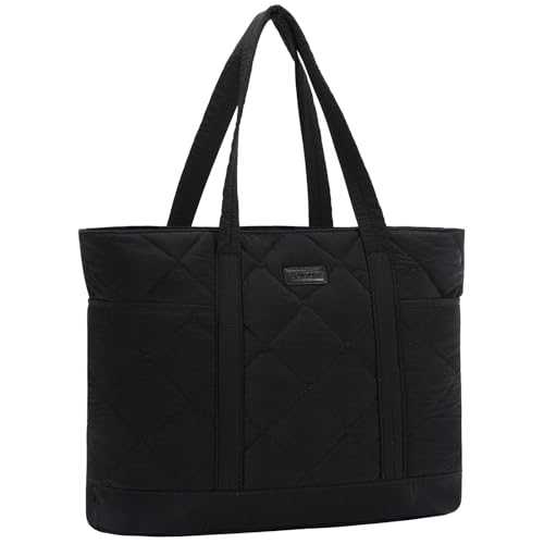 VX VONXURY Puffer Handtasche Damen Groß 15,6 Zoll Laptoptasche Tote Bag Shopper Arbeitstasche Gesteppte Schultertasche für Reisen Schule Universität von VX VONXURY