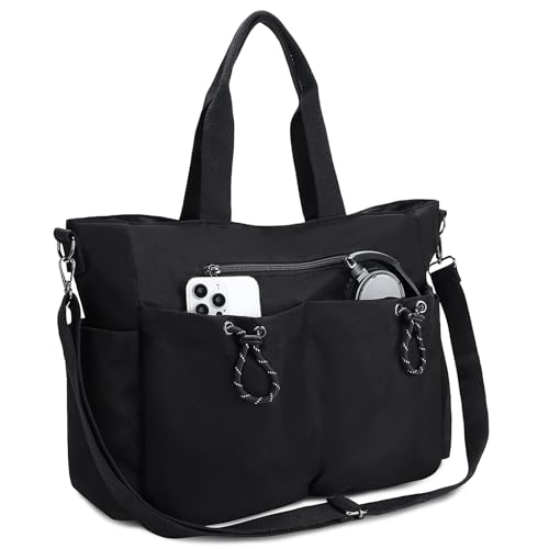 VX VONXURY Tote Bag Umhängetasche Damen Mittelgroß Handtasche mit Mehrfachtaschen Arbeitstasche Shopper Schultertasche Crossbody Bag für Universität Reisen Gym von VX VONXURY