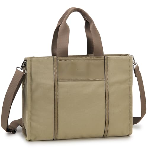 VX VONXURY Handtasche Damen, Canvas Schultertasche Damen, Elegant Tote Bag mit Reißverschluss und Abnehmbarem Riemen, Groß Shopper Umhängetasche für Arbeit, Einkaufen, Reisen von VX VONXURY