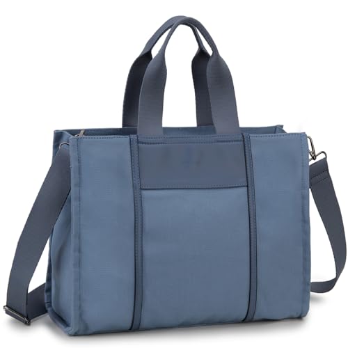 VX VONXURY Handtasche Damen, Canvas Schultertasche Damen, Elegant Tote Bag mit Reißverschluss und Abnehmbarem Riemen, Groß Shopper Umhängetasche für Arbeit, Einkaufen, Reisen von VX VONXURY