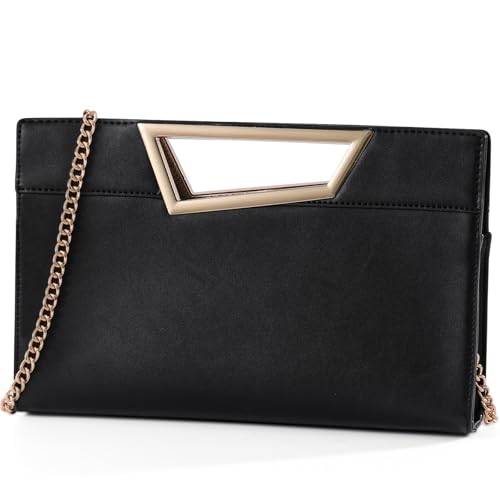 VX VONXURY Umhängetasche Damen Handtasche, Clutch Silber Klein Elegant Abendtasche Vegan Leder Kleine Geldbörsen für Hochzeit Party Abendessen von VX VONXURY