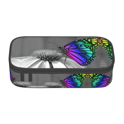 VXXNlnn Bunte handgezeichnete Kunst mit Pfeil-Druck im Boho-Stil – Mehrzweck-Stift-Organizer, Schreibwarentasche, perfekt für Schule, Büro und Reisen, schmetterling, Einheitsgröße, Schulranzen von VXXNlnn