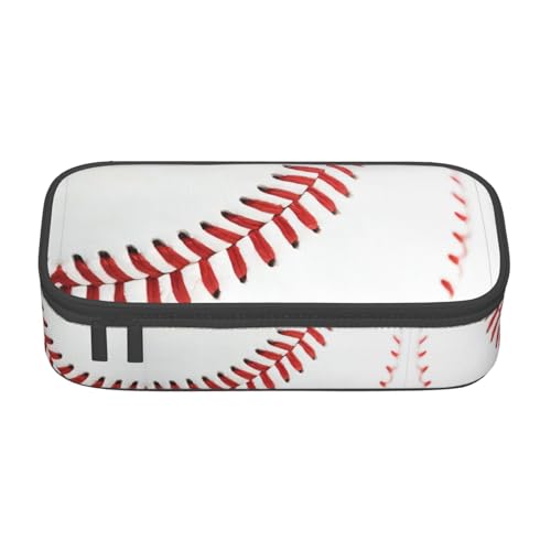 VXXNlnn Federmäppchen mit Baseball-Spitze, Nahaufnahme, Mehrzweck-Stift-Organizer, Schreibwarentasche, perfekt für Schule, Büro und Reisen, Baseball Lace Close Up, Einheitsgröße, Schulranzen von VXXNlnn