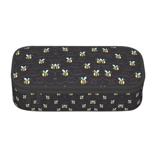 VXXNlnn Federmäppchen mit Baseball-Spitze, Nahaufnahme, Mehrzweck-Stift-Organizer, Schreibwarentasche, perfekt für Schule, Büro und Reisen, Cartoon-Hummel, Einheitsgröße, Schulranzen von VXXNlnn