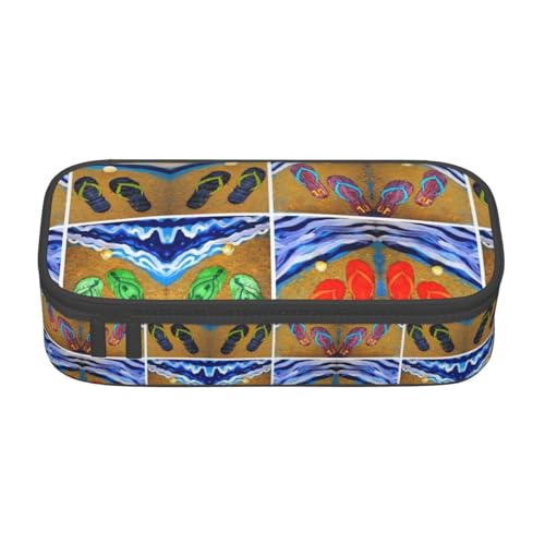 VXXNlnn Federmäppchen mit Flagge von Simbabwe – Mehrzweck-Stift-Organizer, Schreibwaren-Tasche, perfekt für Schule, Büro und Reisen, Flip Flops, Einheitsgröße, Schulranzen von VXXNlnn