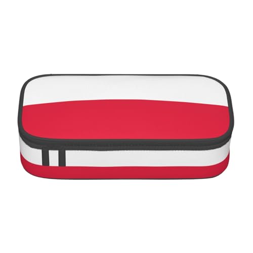 VXXNlnn Federmäppchen mit Igel im Blumenkranz-Druck, Mehrzweck-Stift-Organizer, Schreibwaren-Tasche, perfekt für Schule, Büro und Reisen, Polnische Flagge, Einheitsgröße, Schulranzen von VXXNlnn