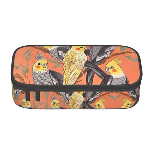 VXXNlnn Federmäppchen mit Katzendruck – Mehrzweck-Stift-Organizer, Schreibwaren-Tasche, perfekt für Schule, Büro und Reisen, Kleine Nymphensittiche, Einheitsgröße, Schulranzen von VXXNlnn