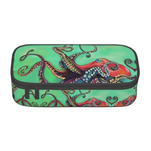 VXXNlnn Federmäppchen mit hellen Sternen – Mehrzweck-Stift-Organizer, Schreibwarentasche, perfekt für Schule, Büro und Reisen, Süßer Oktopus, Einheitsgröße, Schulranzen von VXXNlnn