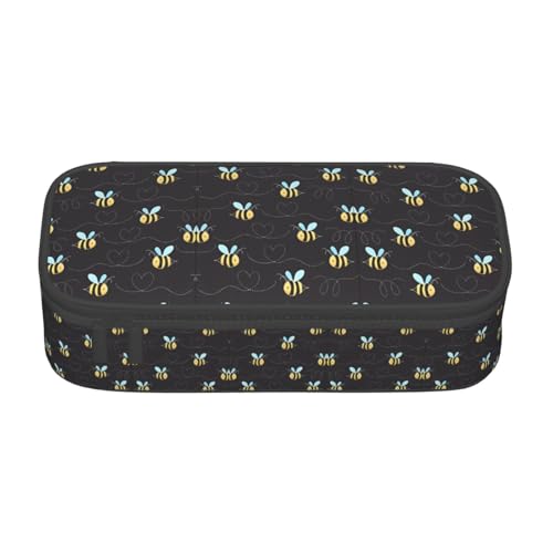 VXXNlnn Romantisches Federmäppchen mit Lavendelmuster – Mehrzweck-Stift-Organizer, Schreibwarentasche, perfekt für Schule, Büro und Reisen, Hummeln., Einheitsgröße, Schulranzen von VXXNlnn