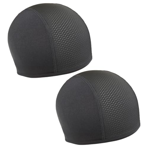 VYIBPDY 2 Stück Unterziehmütze Unterhelm Laufkappe Herren Fahrrad Mütze Sommer Fahrradmütze Helmmütze Herren Sportmütze Skull Cap Atmungsaktiv von VYIBPDY