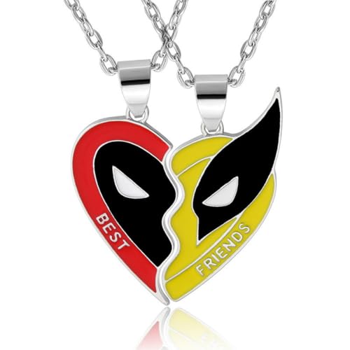 VYIBPDY Set di 2 Halskette Damen Freundschaftskette Klassisches Dead-Pool Wolverine von VYIBPDY