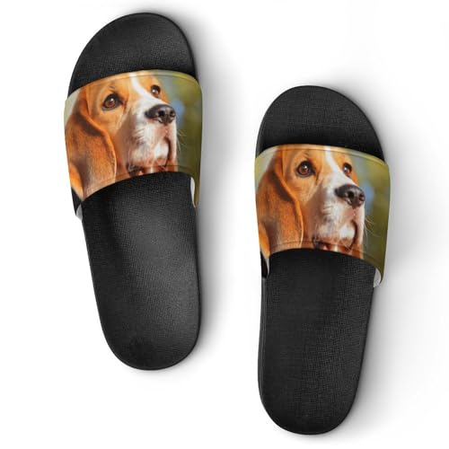 Damen Schlappen Hund Badeschuhe rutschfest Badeschlappen Hausschuhe Slides Sandalen Slippers von VYJLOO