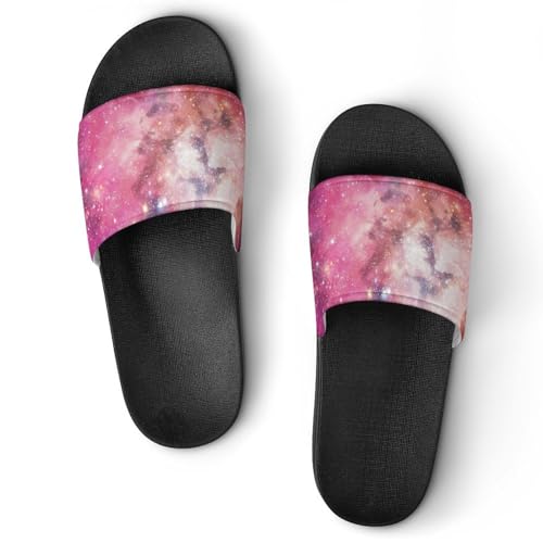 Damen Schlappen Lila Galaxie Badeschuhe rutschfest Badeschlappen Hausschuhe Slides Sandalen Slippers von VYJLOO
