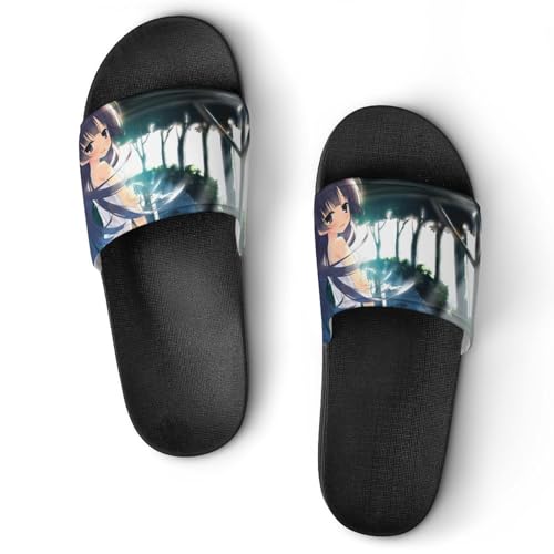 Damen Schlappen Mädchen Mit Langen Haaren Badeschuhe rutschfest Badeschlappen Hausschuhe Slides Sandalen Slippers von VYJLOO