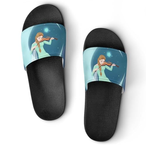 Damen Schlappen Sternenhimmel-Mädchen Badeschuhe rutschfest Badeschlappen Hausschuhe Slides Sandalen Slippers von VYJLOO