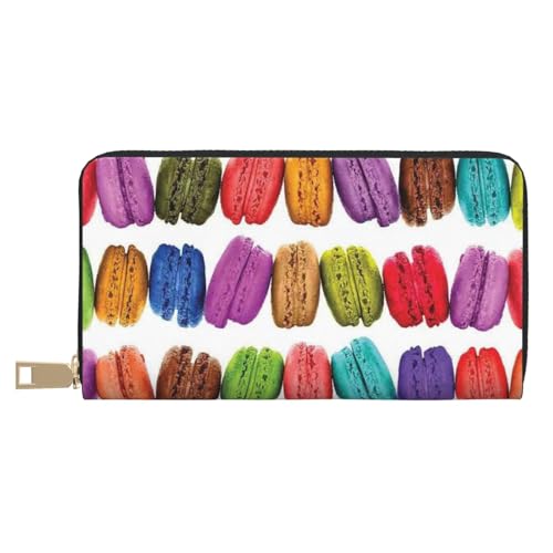 Macaron Biscuit Flavored Pastries Long Faux Leather Clutch Chic Stylish Women'S Wallets For Modern Women Large Capacity Card Holder And Organizer Pockets Durable Purse Handbag For Everyday Travel, von VYONNE