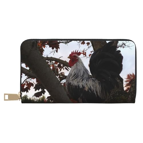 VYONNE Backyard Chickens Long Faux Leather Clutch Chic Stylish Women's Wallets for Modern Women Large Capacity Card Holder and Organizer Pockets Durable Purse Handbag for Everyday Travel, weiß, von VYONNE