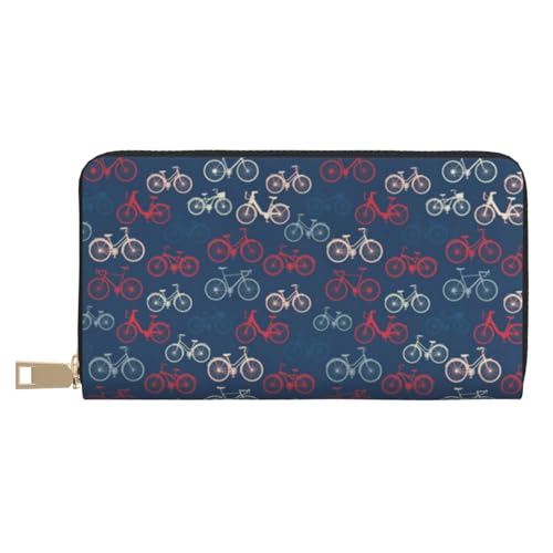 VYONNE Bikes Fahrrad Radfahren Lange Kunstleder Clutch Chic Stilvolle Damengeldbörse für moderne Frauen Große Kapazität Kartenhalter und Organizer-Taschen Langlebige Geldbörse Handtasche für den von VYONNE