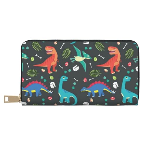 VYONNE Cartoon-Dinosaurier-lange Clutch aus Kunstleder, schick, stilvolle Damen-Geldbörsen für moderne Frauen, großes Fassungsvermögen, Kartenhalter und Organizer-Taschen, strapazierfähige Geldbörse, von VYONNE