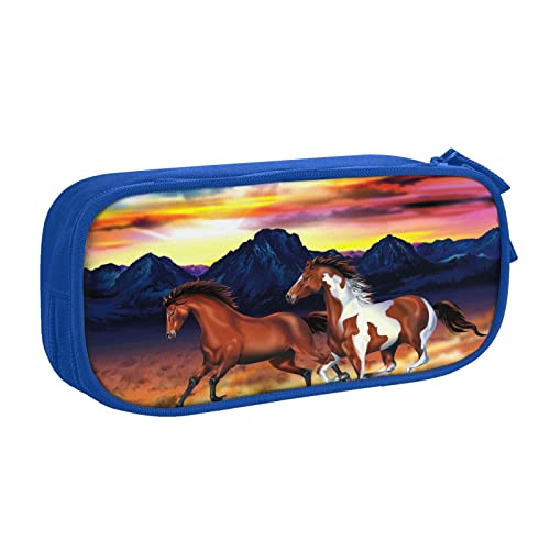 VYONNE Federmäppchen für Schule, Bürobedarf, Laufpferde, großes Fassungsvermögen, Federmäppchen für Studenten, Schreibwaren, Stiftebox, Schreibtisch mit glattem Reißverschluss, tragbarer Bleistift, von VYONNE