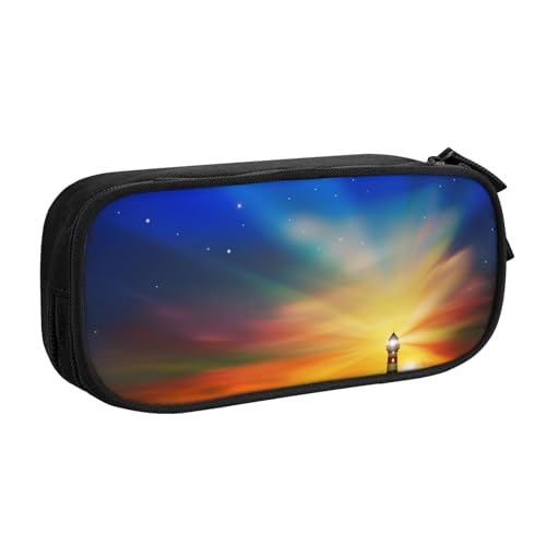 VYONNE Federmäppchen für Schule, Bürobedarf, Leuchtturm, großes Fassungsvermögen, Federmäppchen für Studenten, Schreibwaren, Stiftebox, Schreibtisch mit glattem Reißverschluss, tragbarer Bleistift, von VYONNE