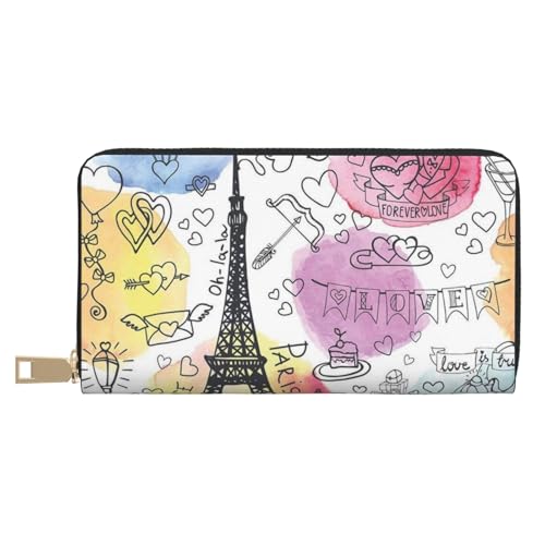 VYONNE French Paris Tour Eiffelturm Lange Kunstleder Clutch Chic Stilvolle Damengeldbörsen für moderne Frauen Große Kapazität Kartenhalter und Organizer-Taschen Langlebige Geldbörse Handtasche für den von VYONNE