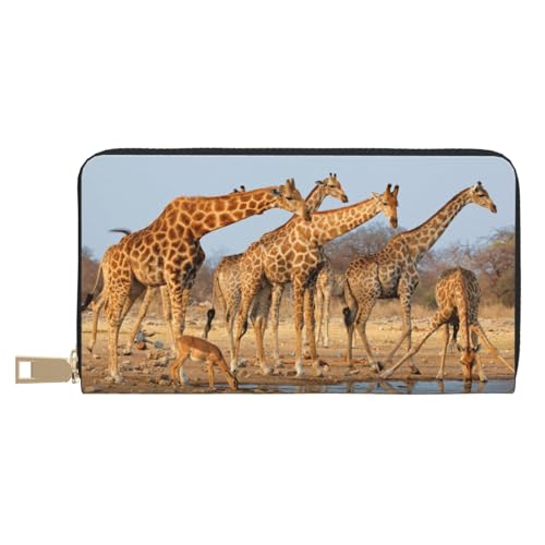 VYONNE Giraffes Family Long Faux Leather Clutch Chic Stylish Women's Wallets for Modern Women Large Capacity Card Holder and Organizer Pockets Durable Purse Handbag for Everyday Travel, weiß, von VYONNE