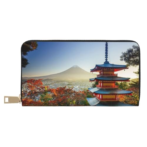 VYONNE Japan Mount Fuji Querformat Lange Kunstleder Clutch Chic Stilvolle Damengeldbörsen für moderne Frauen Große Kapazität Kartenhalter und Organizer-Taschen Langlebige Geldbörse Handtasche für den von VYONNE