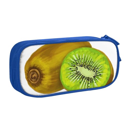 VYONNE Kiwi Federmäppchen für Schule, Büro, großes Fassungsvermögen, Federmäppchen für Studenten, Schreibwaren, Stiftebox, Schreibtisch mit glattem Reißverschluss, tragbarer Bleistift, blau, von VYONNE