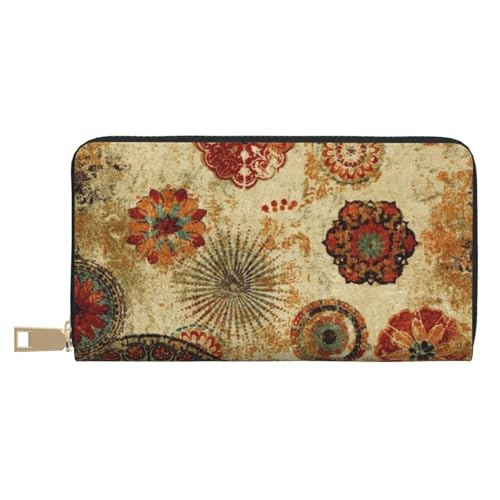 VYONNE Medallion Multi Long Faux Leather Clutch Chic Stylish Women's Wallets for Modern Women Large Capacity Card Holder and Organizer Pockets Durable Purse Handbag for Everyday Travel, weiß, von VYONNE