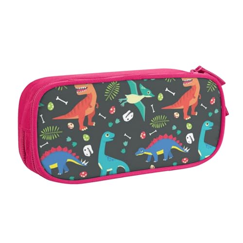 VYONNE Tasche für Schule, Bürobedarf, Cartoon-Dinosaurier, großes Fassungsvermögen, Federmäppchen für Studenten, Schreibwaren, Stiftebox, Schreibtisch mit glattem Reißverschluss, tragbarer Bleistift, von VYONNE
