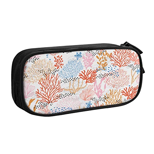 VYONNE Tasche für Schule, Bürobedarf, Korallenriff, großes Fassungsvermögen, Federmäppchen für Studenten, Schreibwaren, Bleistiftbox, Schreibtisch mit glattem Reißverschluss, tragbarer Bleistift, von VYONNE