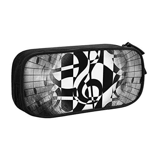 VYONNE Tasche für Schule, Bürobedarf, Musik-Notenschlüssel, großes Fassungsvermögen, Federmäppchen für Studenten, Schreibwaren, Stiftebox, Schreibtisch mit glattem Reißverschluss, tragbarer Bleistift, von VYONNE