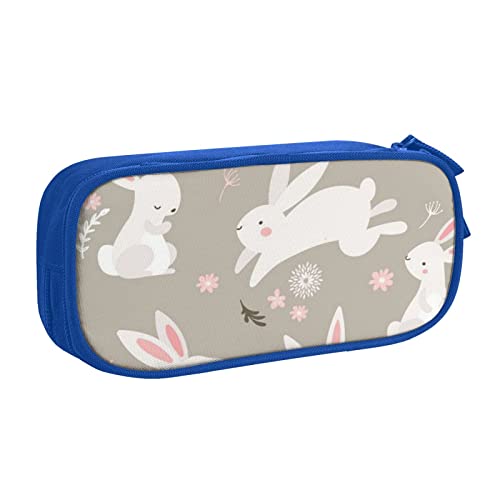VYONNE Tasche für Schule, Bürobedarf, Osterhase, Blumenmuster, großes Fassungsvermögen, Federmäppchen für Studenten, Schreibwaren, Stiftebox, Schreibtisch mit glattem Reißverschluss, tragbarer von VYONNE