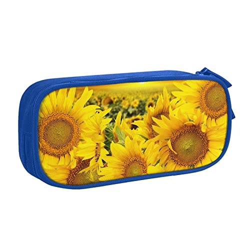 VYONNE Tasche für Schule, Bürobedarf, Sonnenblumenfeld, großes Fassungsvermögen, Federmäppchen für Studenten, Schreibwaren, Stiftebox, Schreibtisch mit glattem Reißverschluss, tragbarer Bleistift, von VYONNE