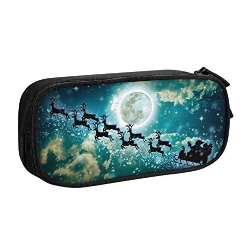 VYONNE Tasche für Schule, Bürobedarf, Weihnachten, Winter, großes Fassungsvermögen, Federmäppchen für Studenten, Schreibwaren, Stiftebox, Schreibtisch mit glattem Reißverschluss, tragbarer Bleistift, von VYONNE