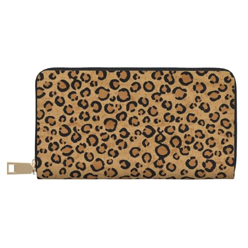 VYONNE Wild Leopard Animal Long Faux Leather Clutch Chic Stylish Women's Wallets for Modern Women Large Capacity Card Holder and Organizer Pockets Durable Purse Handbag for Everyday Travel, weiß, von VYONNE