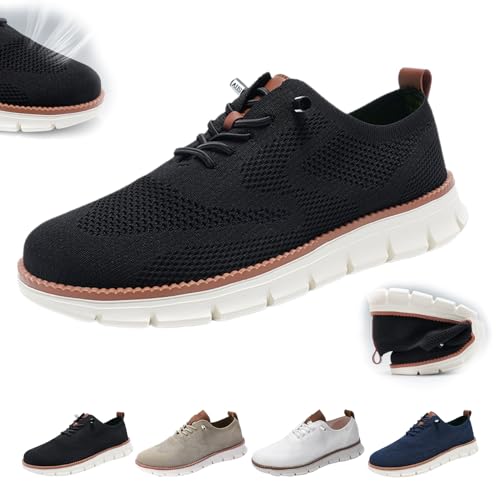 VYOTWBZ Wearbreeze-Schuhe for Herren, Urban – Ultrabequeme Schuhe, Wearbreeze-Urbans-Schuhe, lässige Business-Oxfords for Herren, Bequeme Mesh-Wanderschuhe (Color : Schwarz, Size : 39 EU) von VYOTWBZ