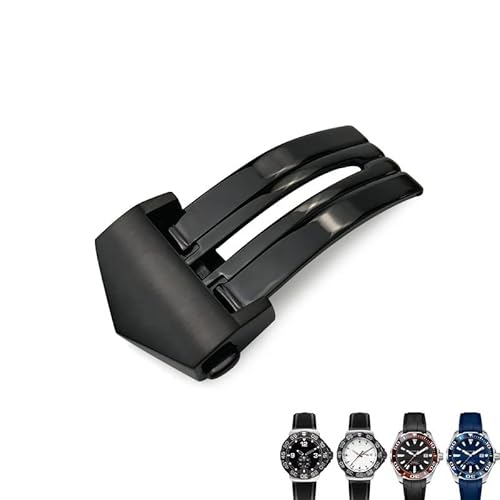 VYSLZ 18-mm-Faltschließe aus 316L-Edelstahl in schwarzem Roségold für das Armband Tag Heuer CARRERA AQUARACER für Herren(Black) von VYSLZ
